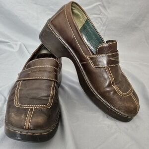 Born Womens Brown Leather Slip On Loafers Comfort Shoes Size 10 M